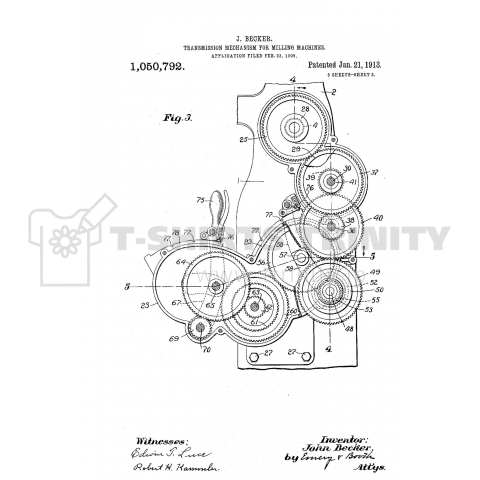 Transmission mechanism for milling-machines.  No.3