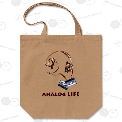 「伸びたカセットテープのヘッドフォン ANALOG LIFE」