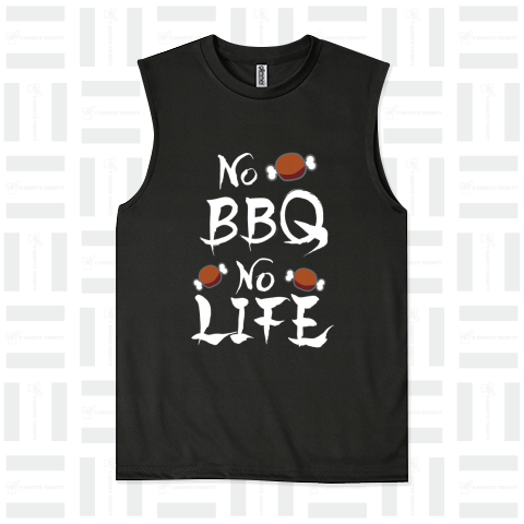 筆文字「NO BBQ NO LIFE 」verB(white)