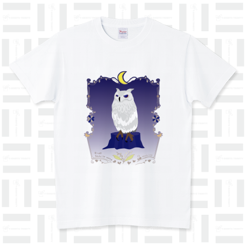 真夜中のミミズクさん スタンダードTシャツ(5.6オンス)