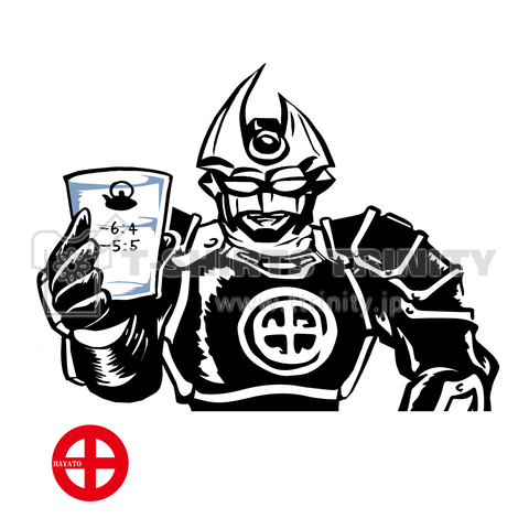 薩摩剣士隼人とだいやめ!-モノクロ(白文字)