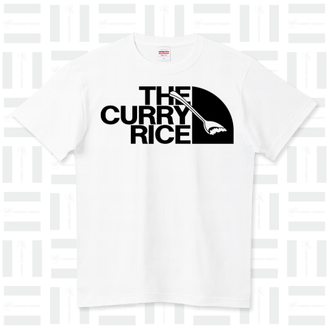 THE curry rice 2019 黒プリント ハイクオリティーTシャツ(5.6オンス)