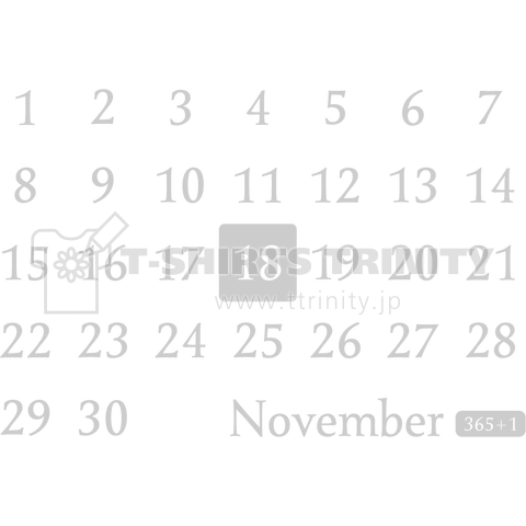18th November(11月18日)calendar type
