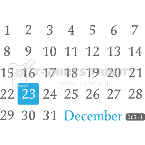 23rd December(12月23日)calendar type