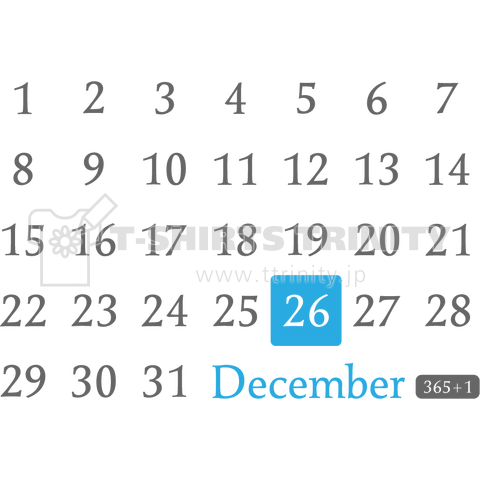 26th December(12月26日)calendar type
