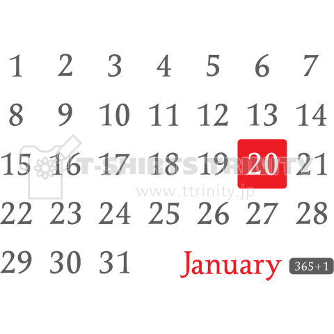 20th January(1月20日)calendar type