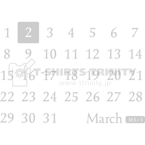 2nd March(3月2日)calendar type