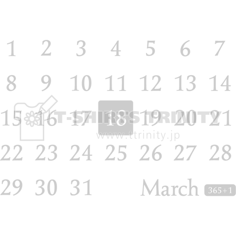 18th March(3月18日)calendar type