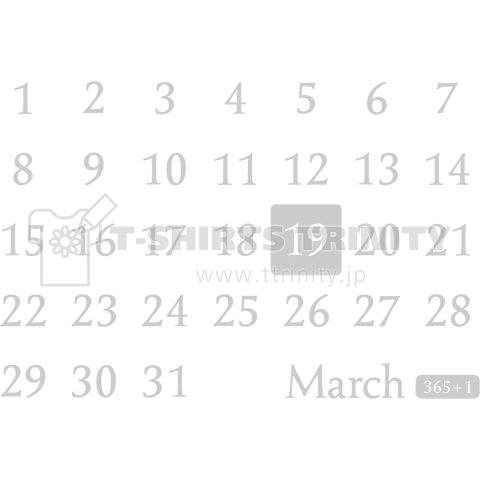 19th March(3月19日)calendar type