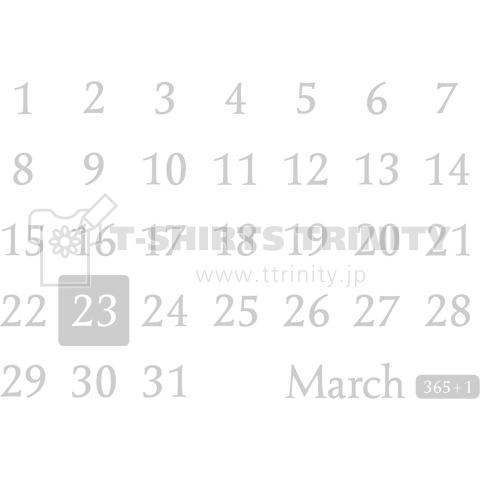 23rd March(3月23日)calendar type