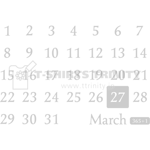 27th March(3月27日)calendar type