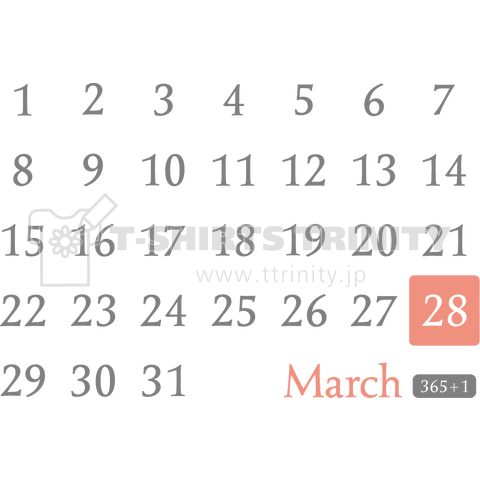 28th March(3月28日)calendar type
