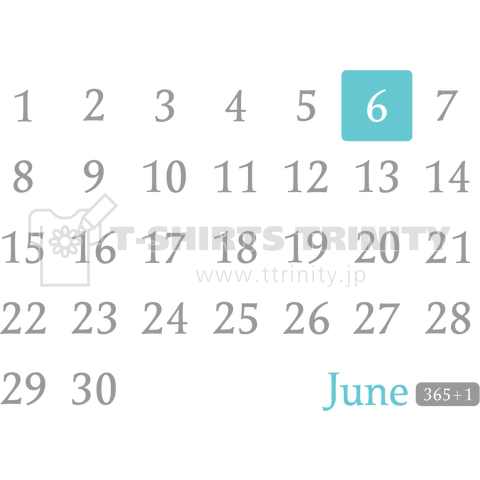 6th June(6月6日)calendar type
