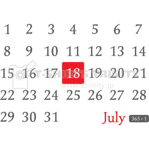 18th July(7月18日)calendar type