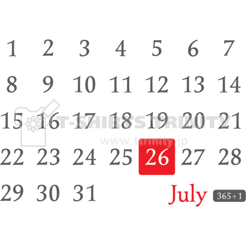 26th July(7月26日)calendar type