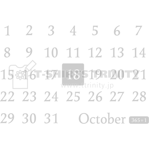 18th October(10月18日)calendar type