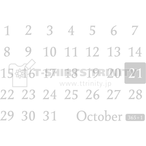 21st October(10月21日)calendar type