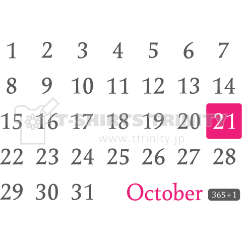 21st October(10月21日)calendar type