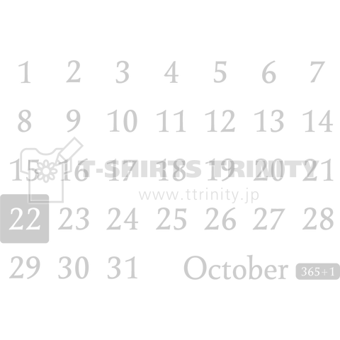 22nd October(10月22日)calendar type