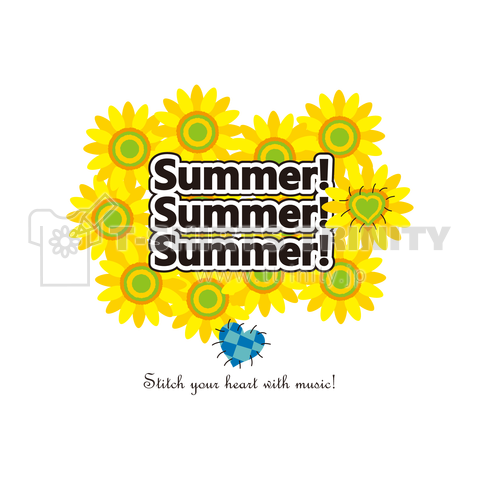 Summer! Summer! Summer! Sunflowers - blue heart