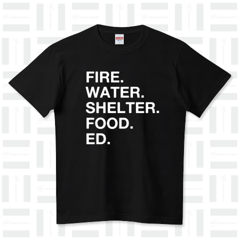 Fire Water shelter food ed ハイクオリティーTシャツ(5.6オンス)