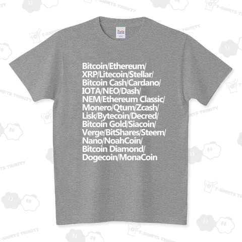 仮想通貨・コイン系【crypto-19】白文字 スタンダードTシャツ(5.6オンス)