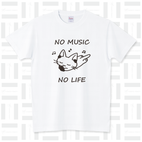 NO MUSIC NO LIFE ねこちゃん スタンダードTシャツ(5.6オンス)