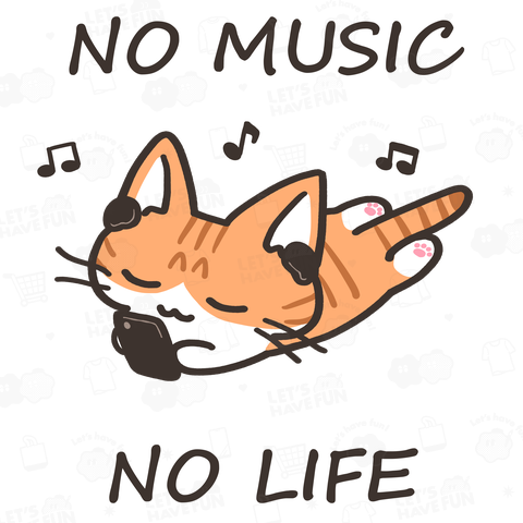 NO MUSIC NO LIFE 茶トラ白ねこちゃん