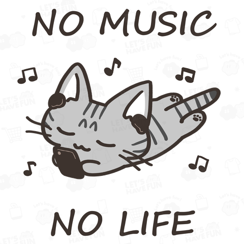 NO MUSIC NO LIFE サバトラ猫ちゃん