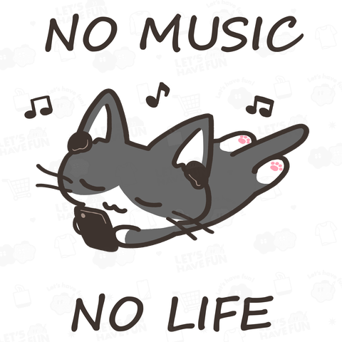 NO MUSIC NO LIFE 黒白猫ちゃん