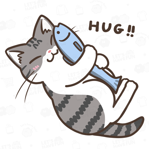ぎゅっと HUG ねこちゃん (キジ白ver)