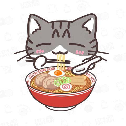 ラーメンねこ (キジ白猫ver)