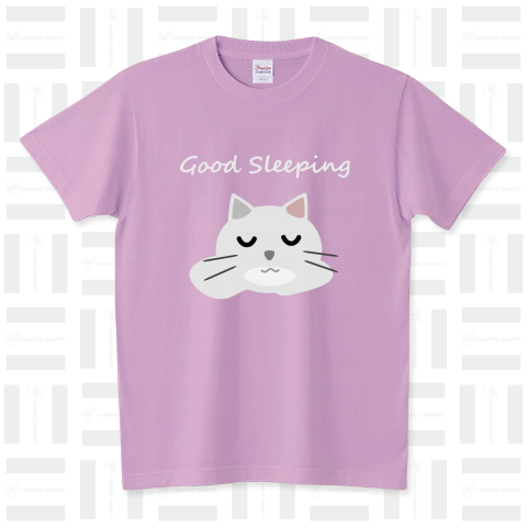 猫イラスト257 GoodSleeping 白