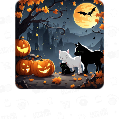 ハロウィンイラスト 猫と馬