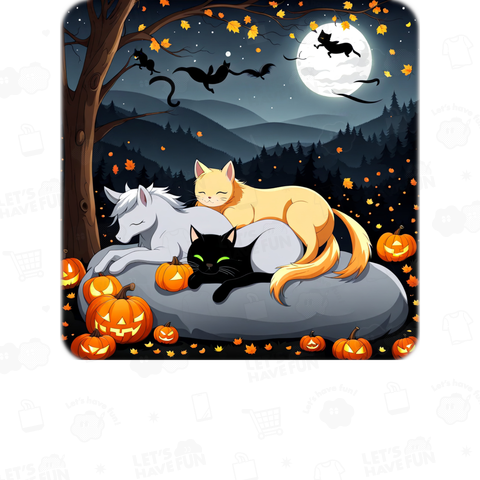 ハロウィンイラスト 猫と馬その2