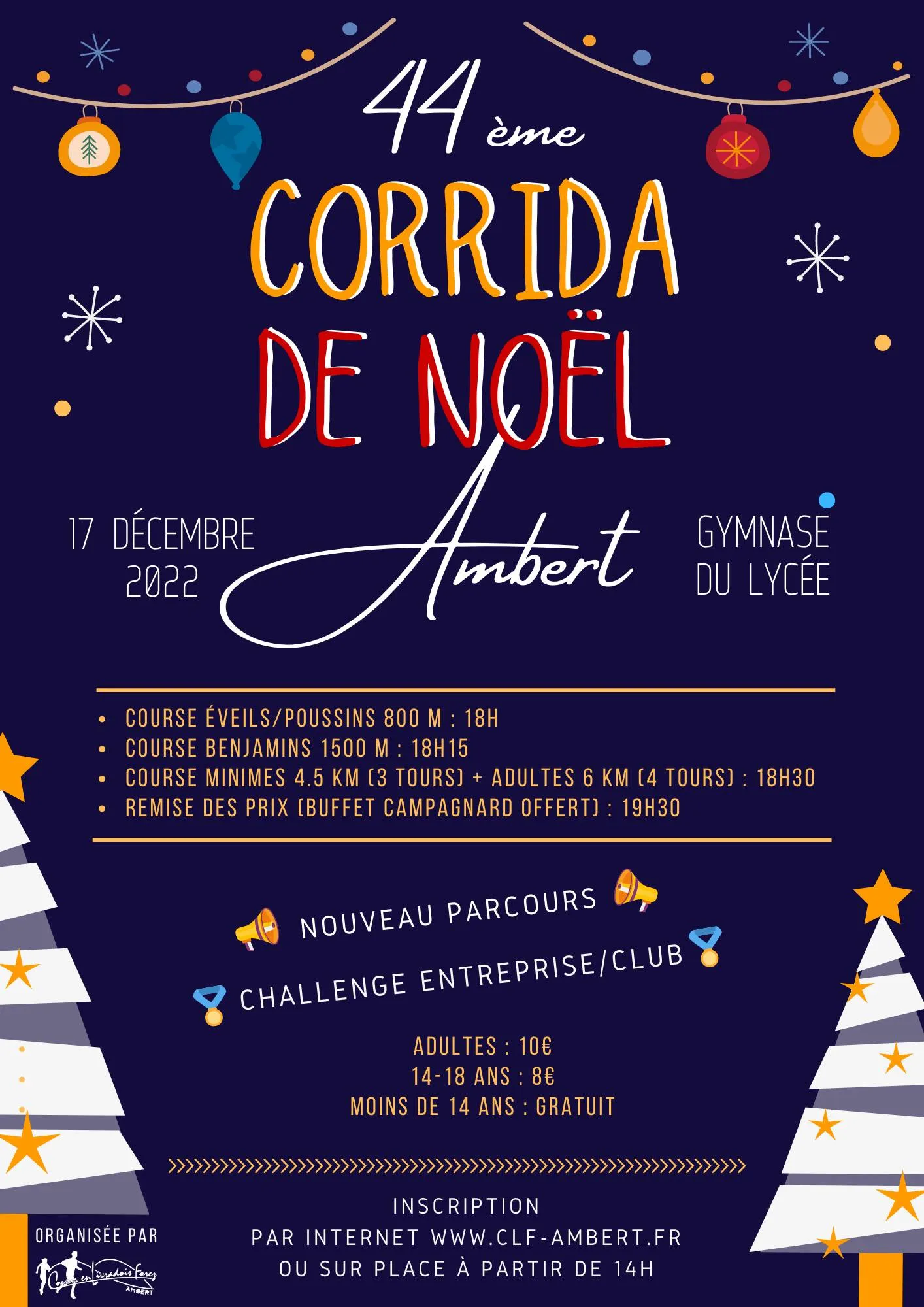 Corrida de noël – Ambert 2024 Inscription Résultats