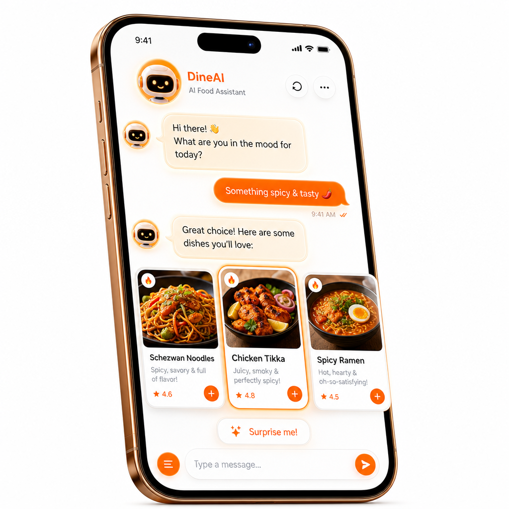 AI waiter suggesting dishes
