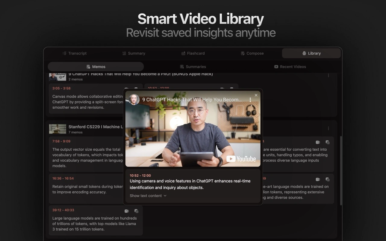 TubeMemo Extension