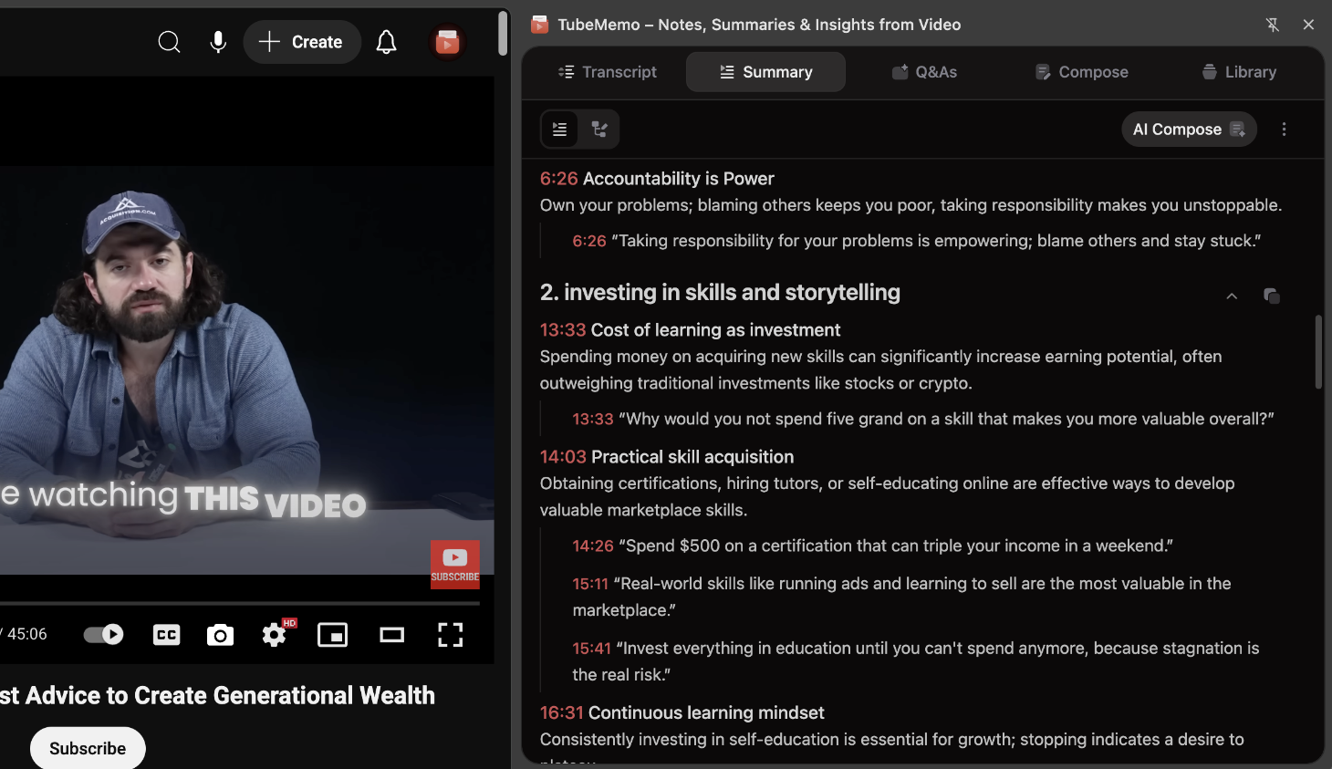 youtube player view