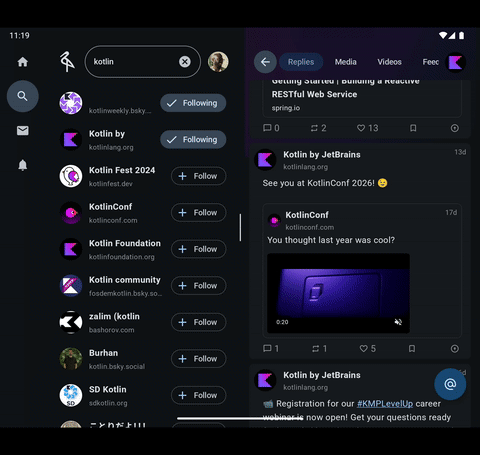 Large screen shared elements on a post