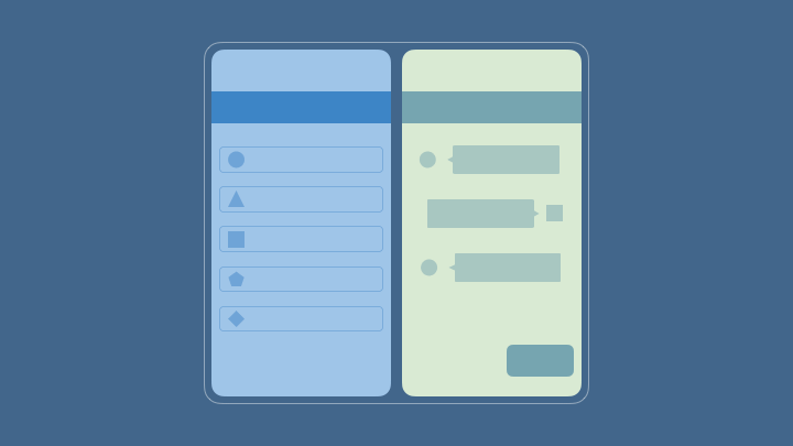 Shared element transitions for large screened devices