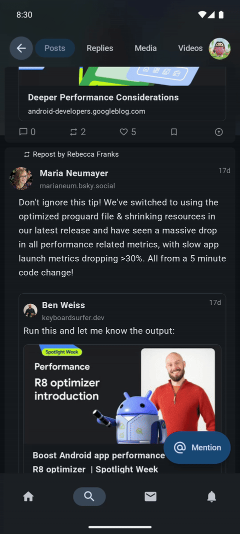 Shared elements on a post author