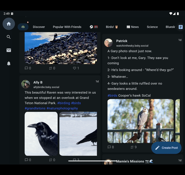 animated navigation pane changes