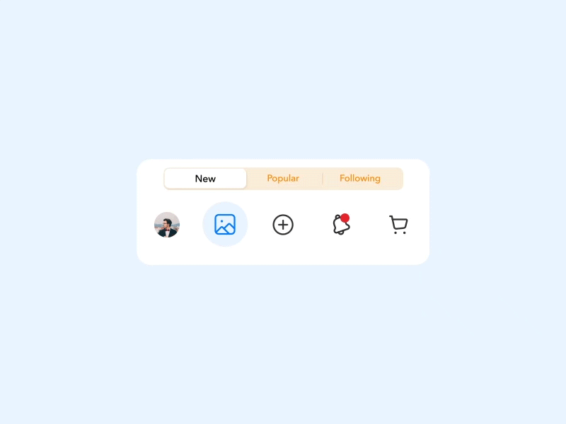 Local transient animations in a navigation bar