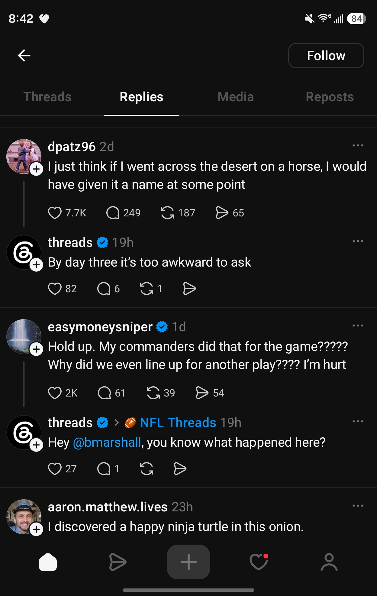 Threads timeline