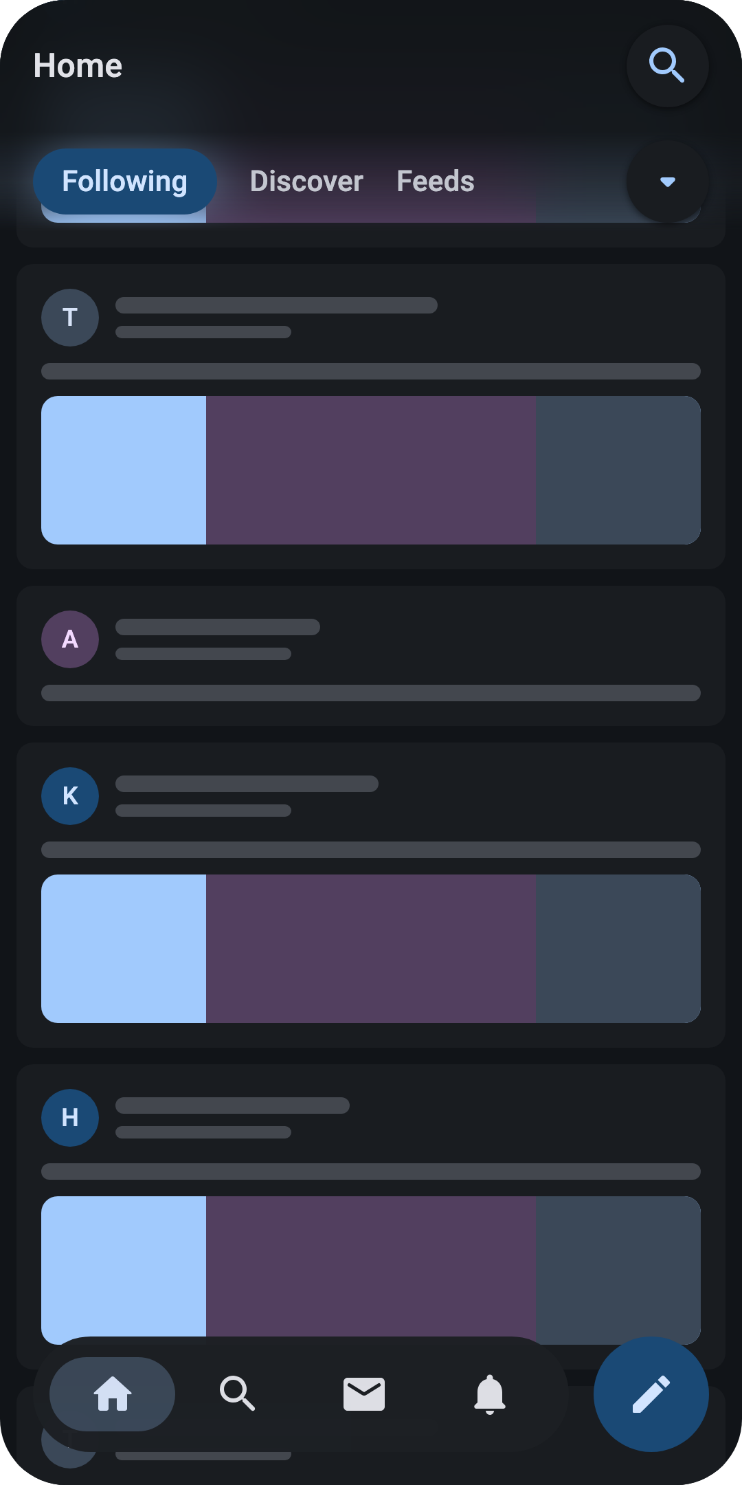 Heron android dark mode wire frame