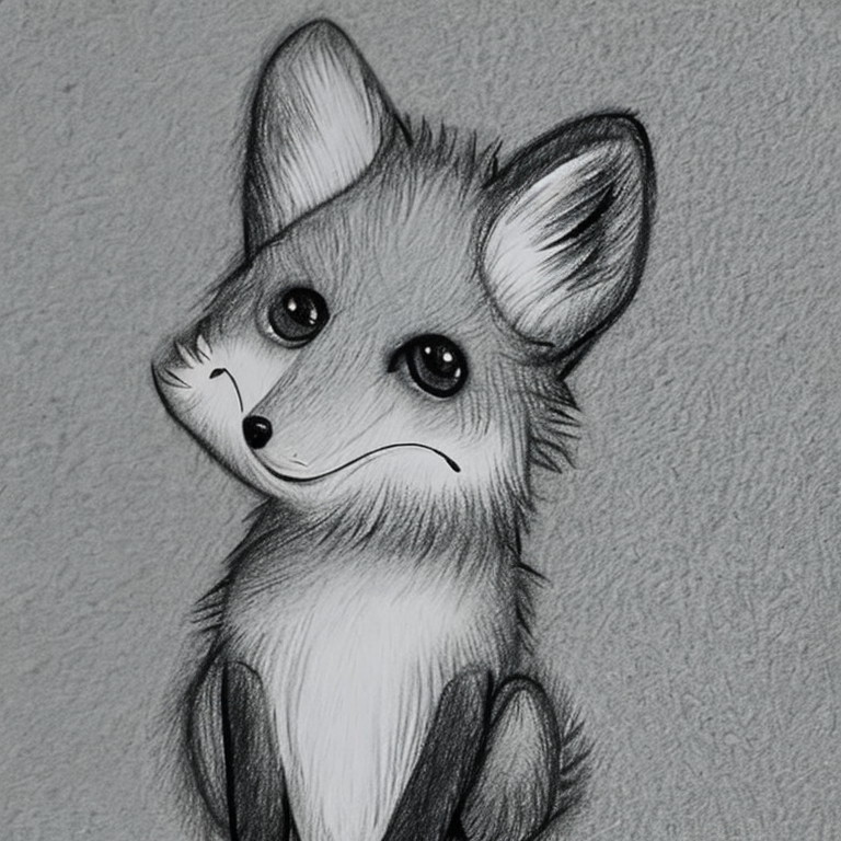 cute drawings of baby foxes