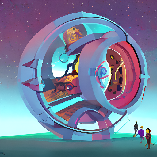 time machine concept art, illustration for kids