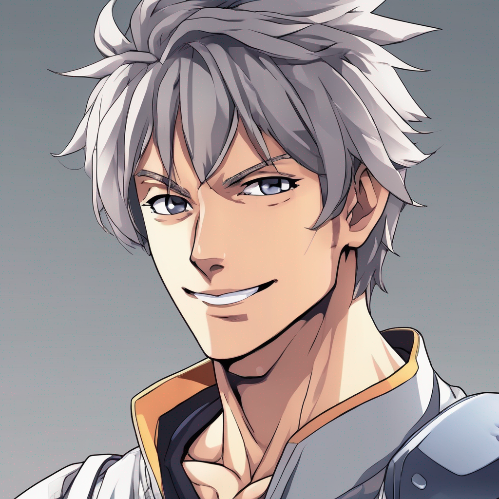 Portrait anime hero smiling