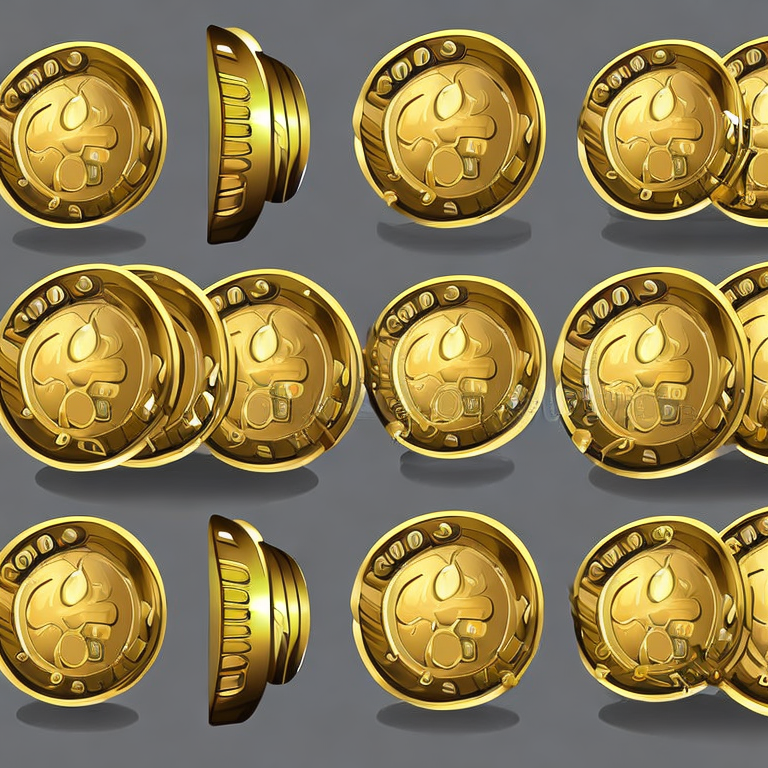 gold coin game asset on white background illustration